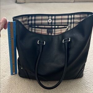 Burberry Black Leather Tote Bag
